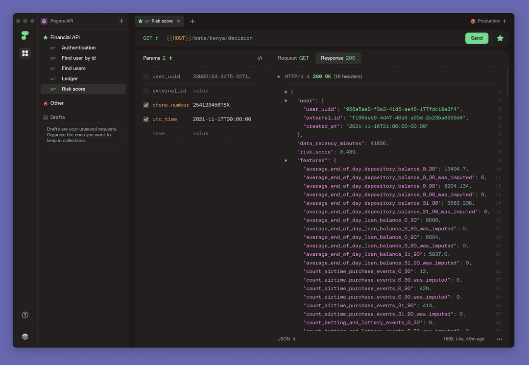 Risk Score API